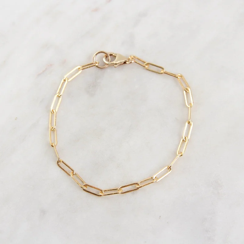 Medium Link Gold Filled Paperclip Chain Bracelet