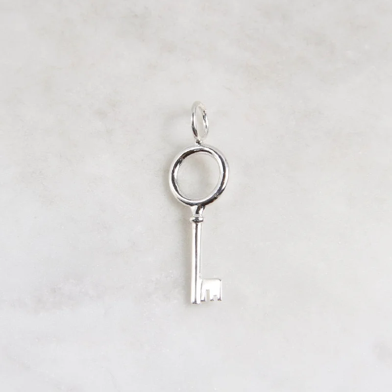 Silver Skate Key Charm