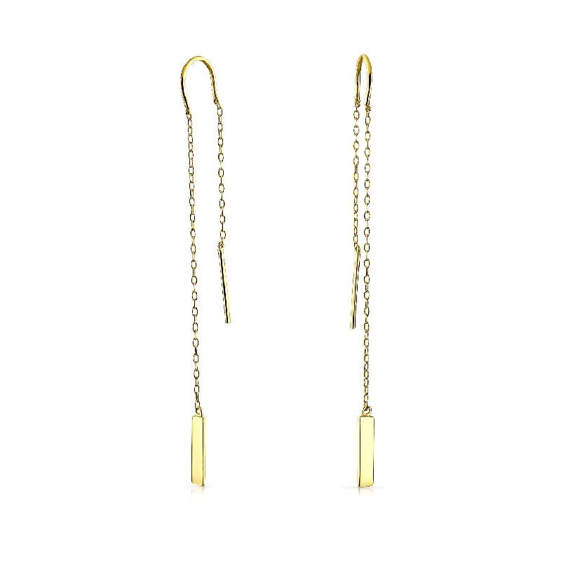 Minimalist Geometric Dangle Earrings 14K Gold Plated  Sterling Silver