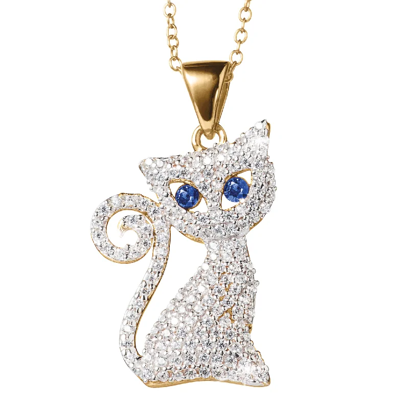 Sapphire Alley Cat Pendant