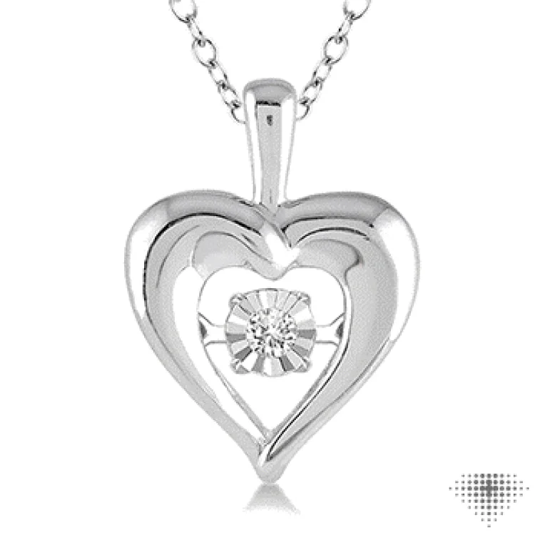 1/20 Ctw Diamond Emotion Pendant in Sterling Silver with Chain