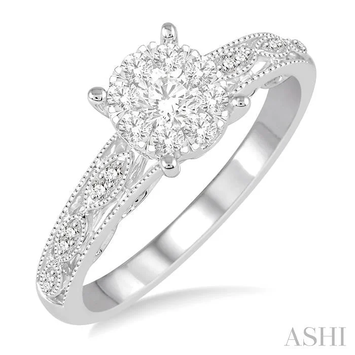 ROUND SHAPE LOVEBRIGHT DIAMOND ENGAGEMENT RING