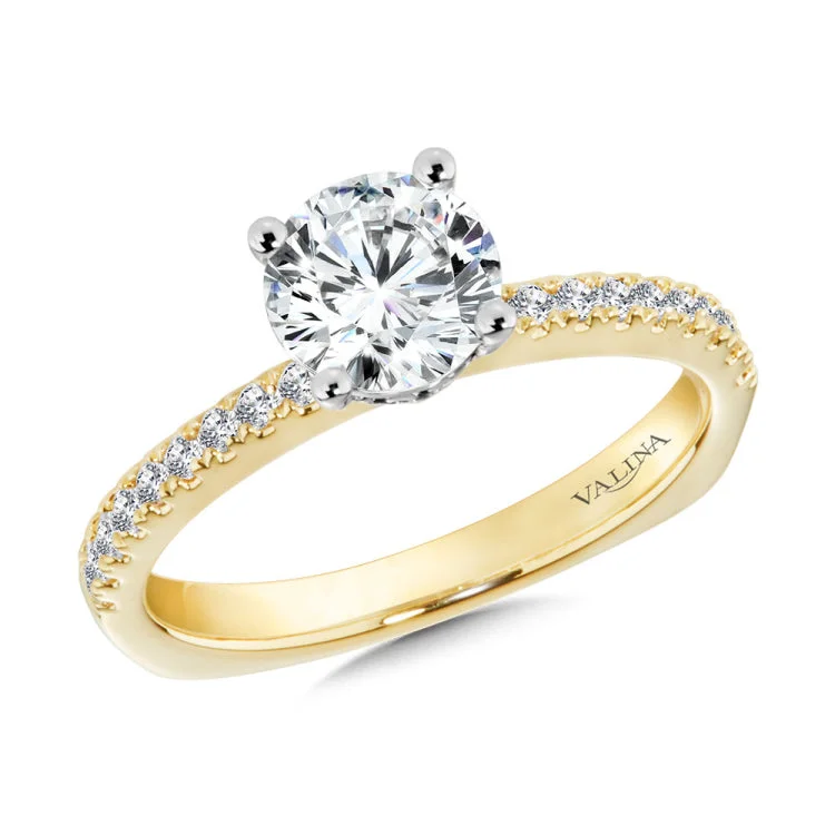 Straight Diamond Engagement Ring