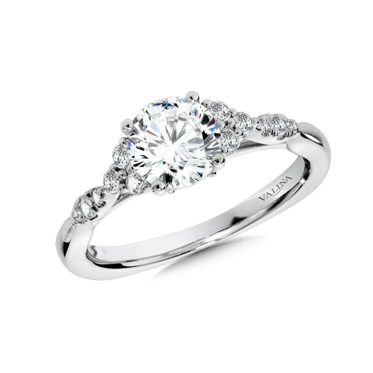 Tapered Engagement Ring w/ Diamond Undergallery