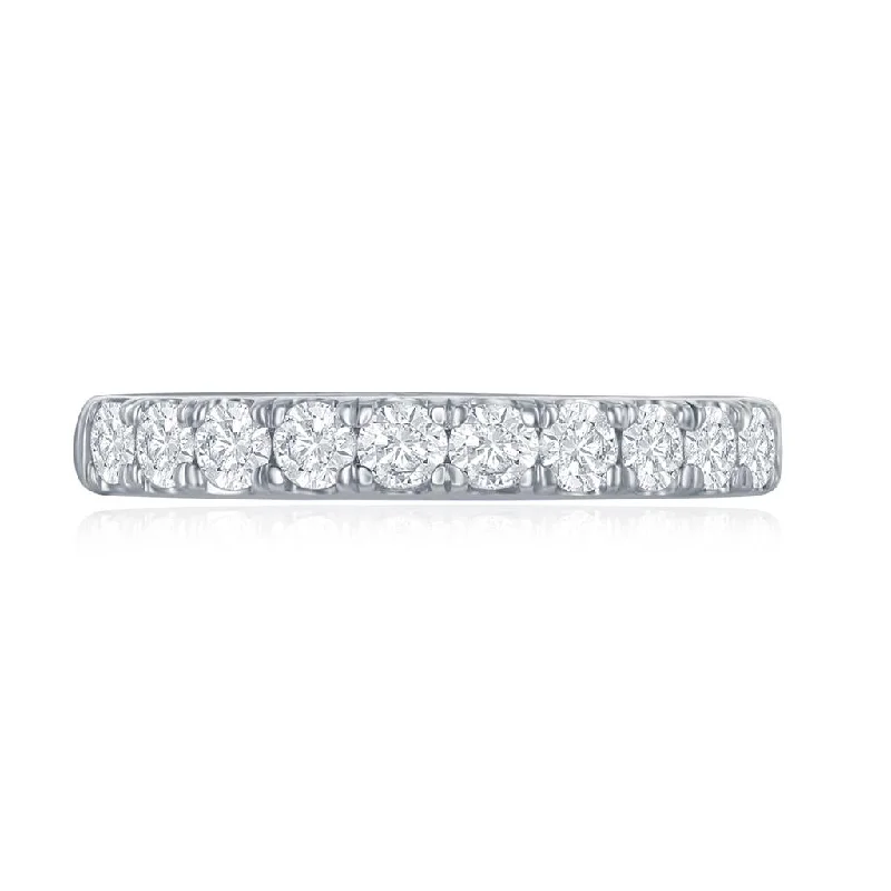 14K White Gold Diamond Wedding Band