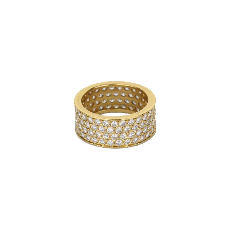 18K Yellow Gold 4 Row Diamond Eternity Band