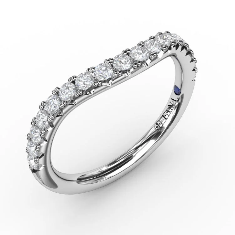 French Pave Set Contour Diamond Band