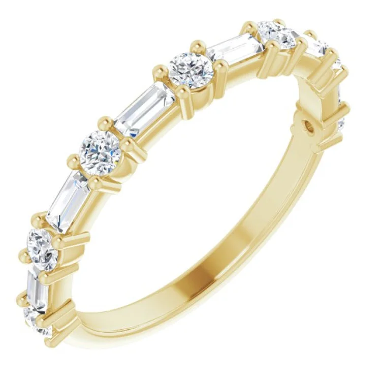 14K Yellow 5/8 CTW Natural Diamond Anniversary Band