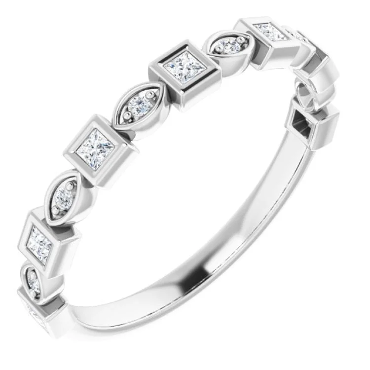 14K White 1/5 CTW Natural Diamond Anniversary Band