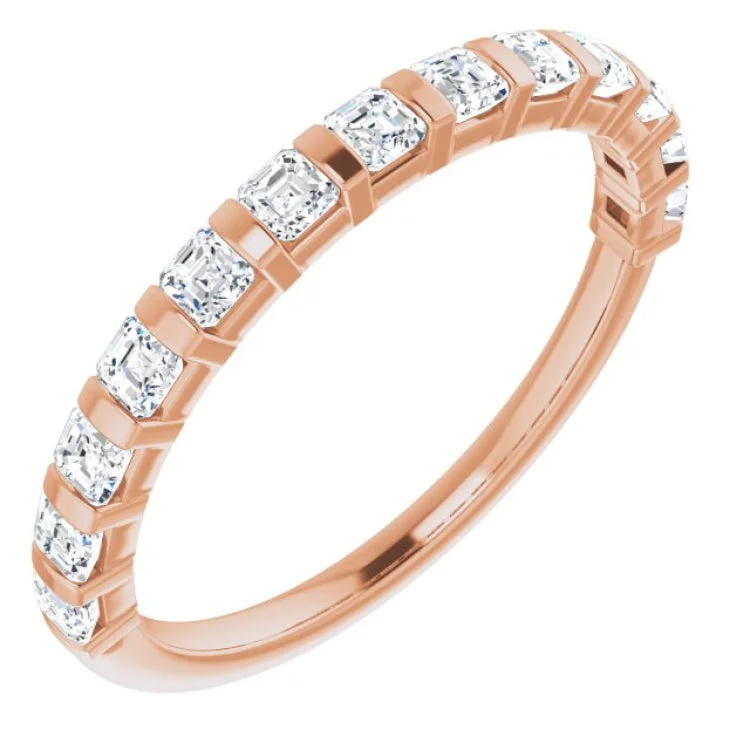 14K Rose 5/8 CTW Natural Diamond Anniversary Band