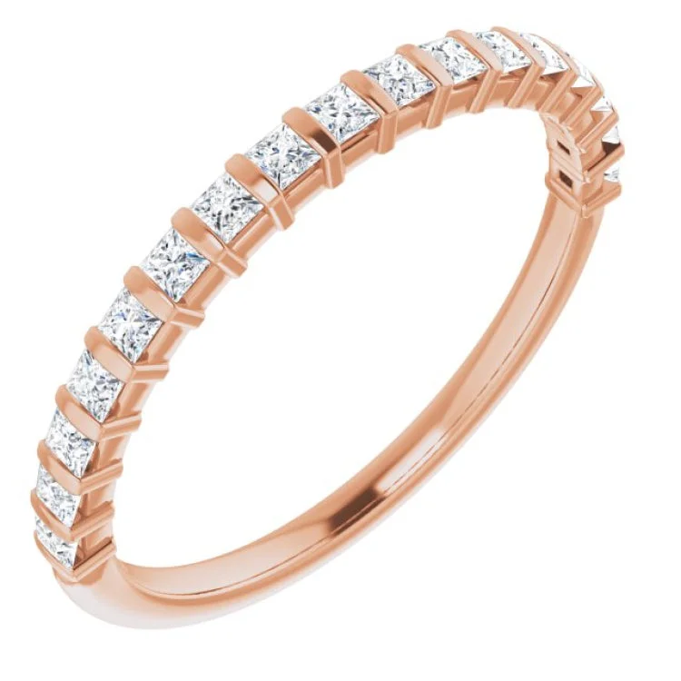 14K Rose 3/8 CTW Natural Diamond Anniversary Band