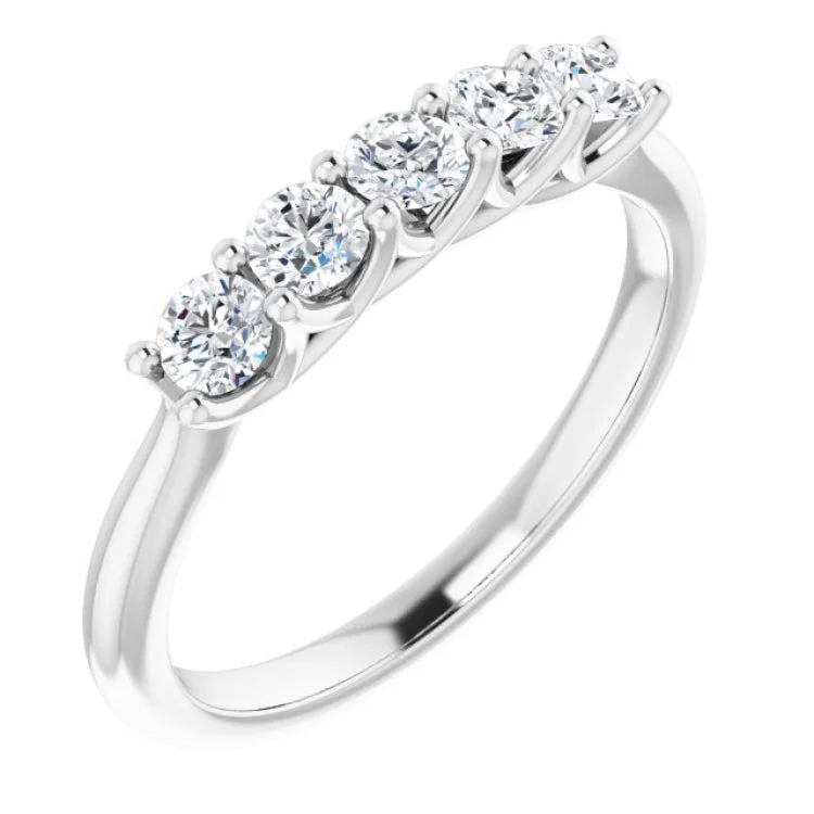 Platinum 1/2 CTW Natural Diamond Anniversary Band