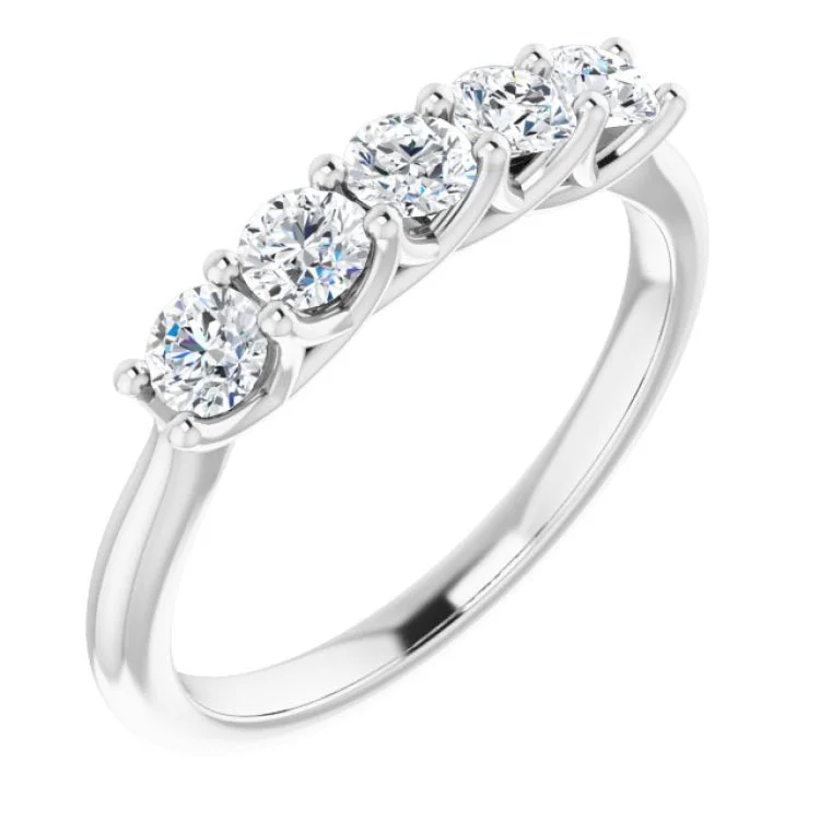 Platinum 5/8 CTW Natural Diamond Anniversary Band