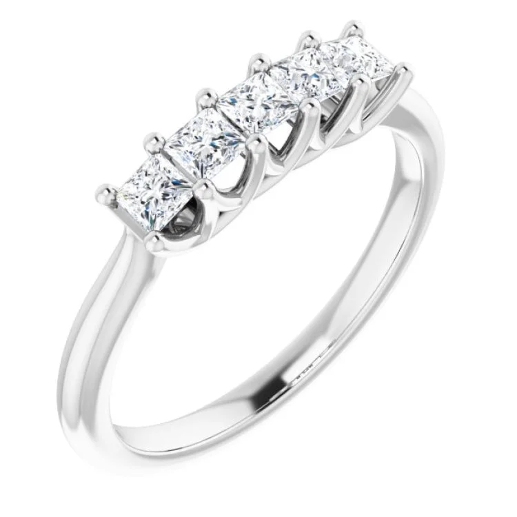 14K White 1/2 CTW Natural Diamond Anniversary Band