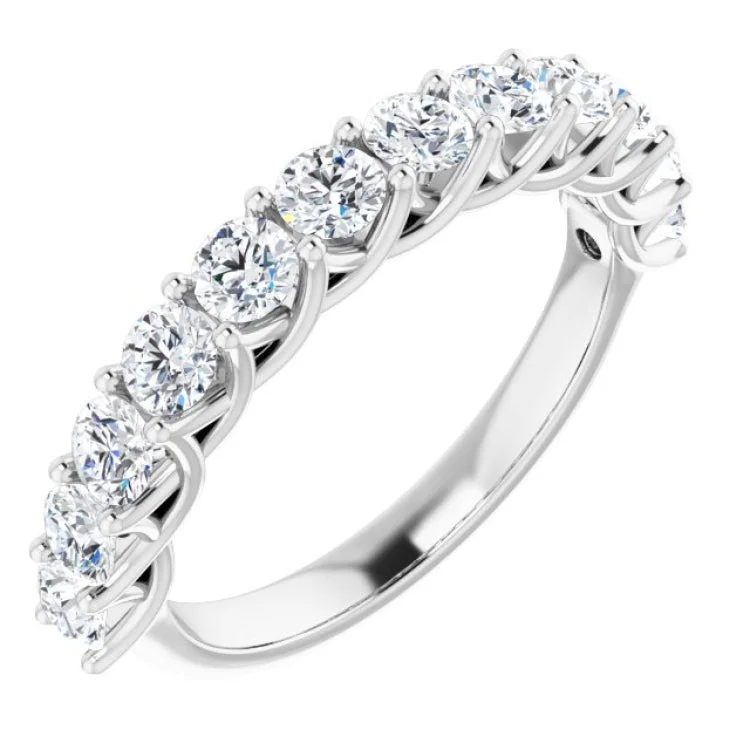 14K White 1 1/8 CTW Natural Diamond Anniversary Band