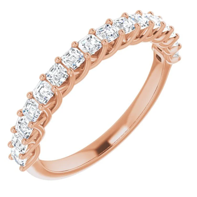 14K Rose 3/4 CTW Natural Diamond Anniversary Band