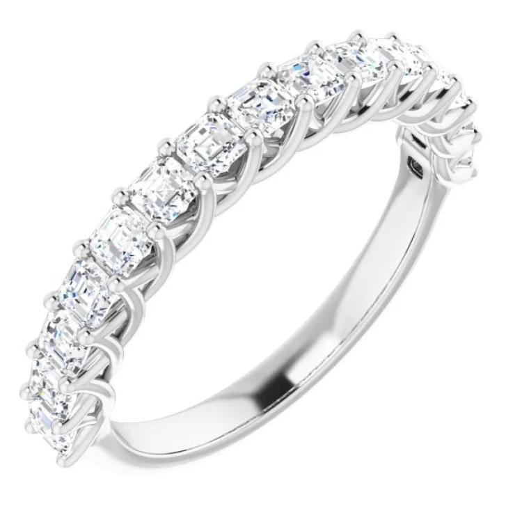 14K White 1 1/8 CTW Natural Diamond Anniversary Band