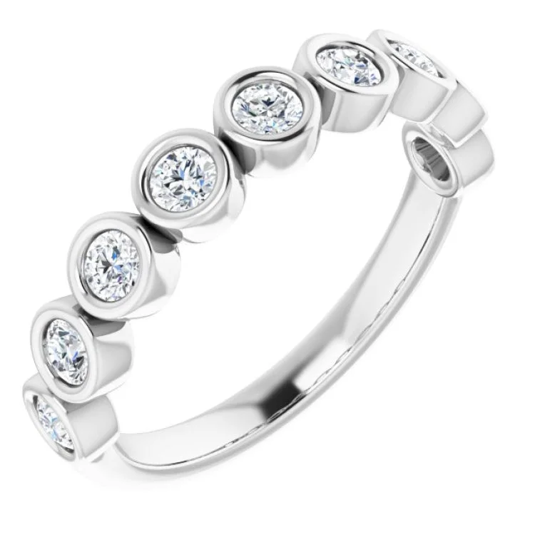 14K White 1/2 CTW Natural Diamond Anniversary Band