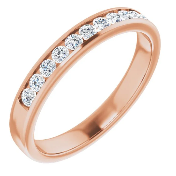 14K Rose 1/2 CTW Natural Diamond Band