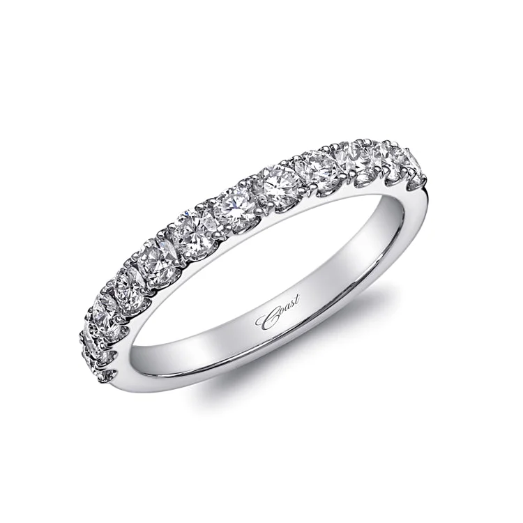 Wedding Band 14 KT White Gold With 0.73 ctw