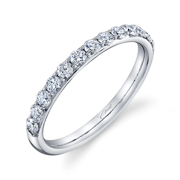 Wedding Band 14 KT White Gold With 0.5 ctw