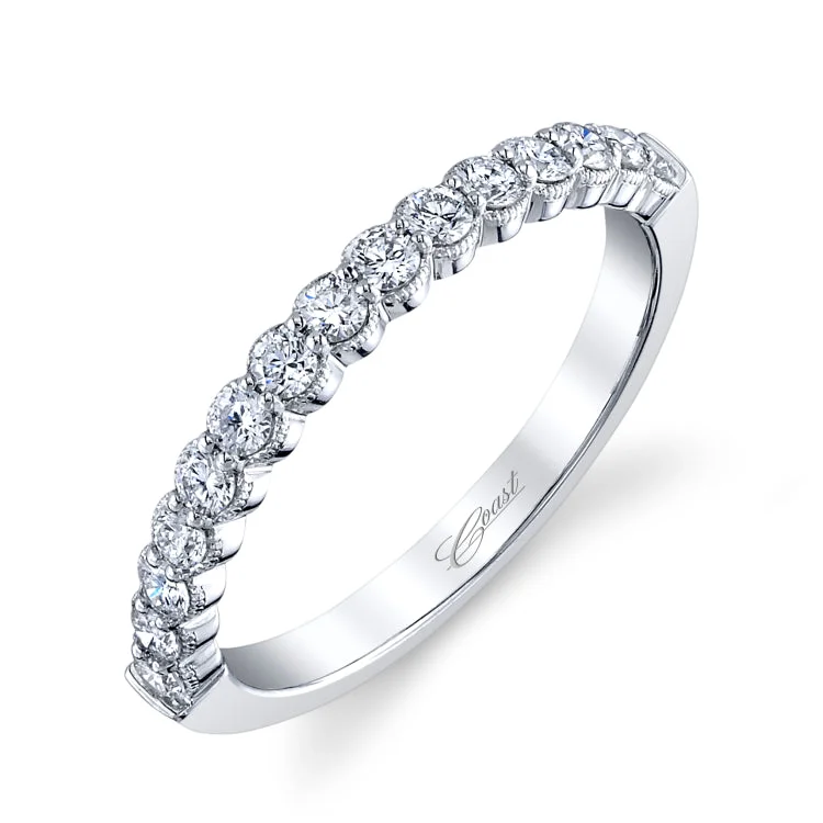 Wedding Band 14 KT White Gold With 0.42 ctw