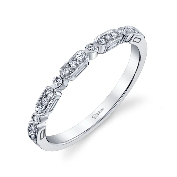 14 KT White Gold Fashion Band With 0.08 ctw