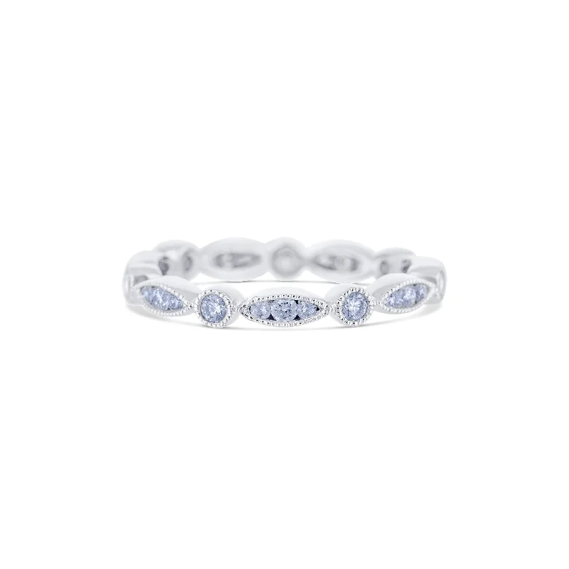 Diamond Eternity Ring with Beed Detailing