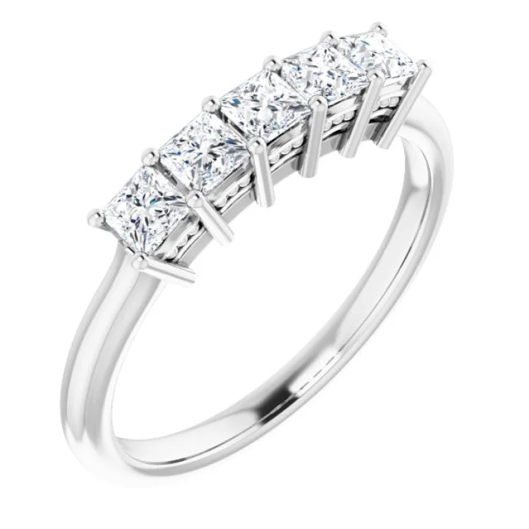 Platinum 5/8 CTW Natural Diamond Anniversary Band