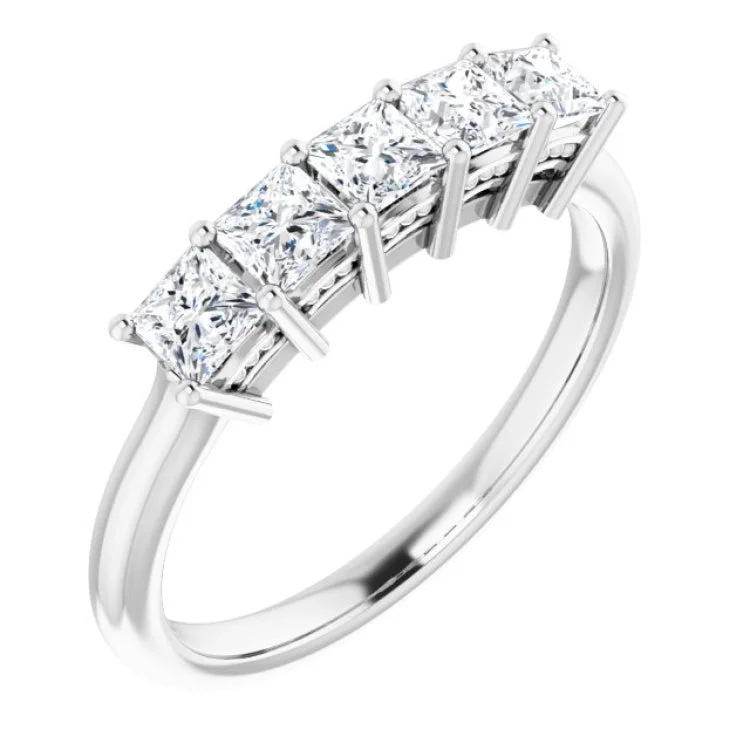 14K White 3/4 CTW Natural Diamond Anniversary Band