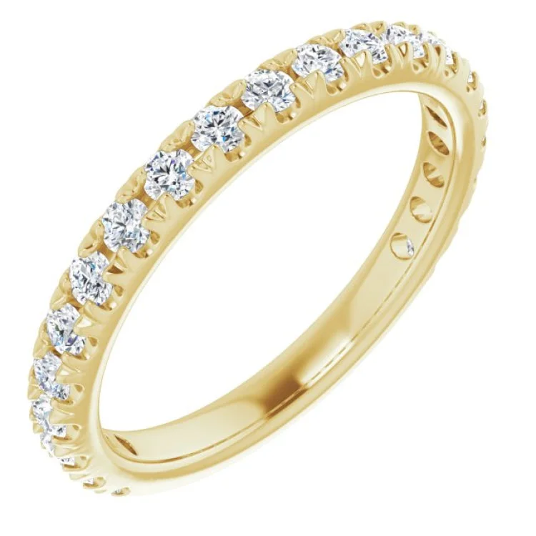 14K Yellow 5/8 CTW Natural Diamond French-Set Anniversary Band