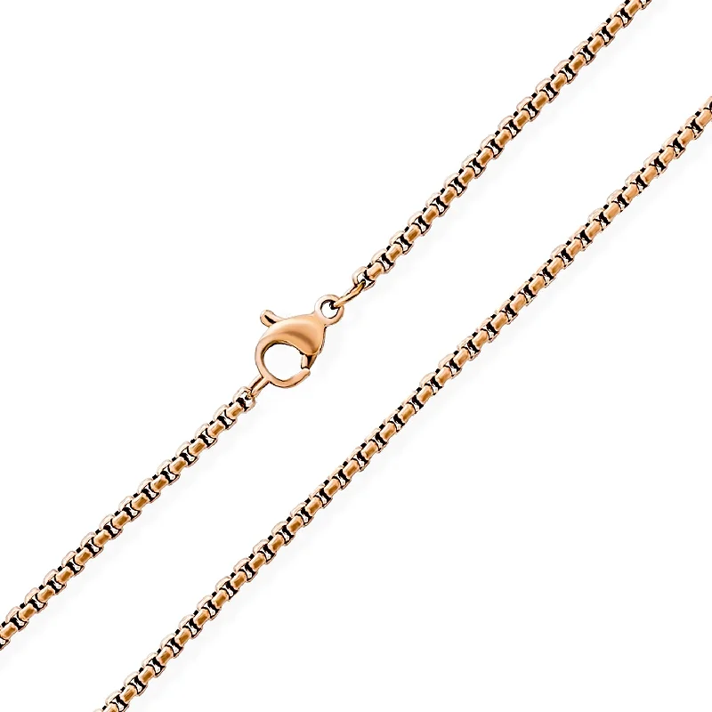 Unisex 2MM Gold Plated Stainless Steel Box Link Chain Necklace for Men 16-20 Inch