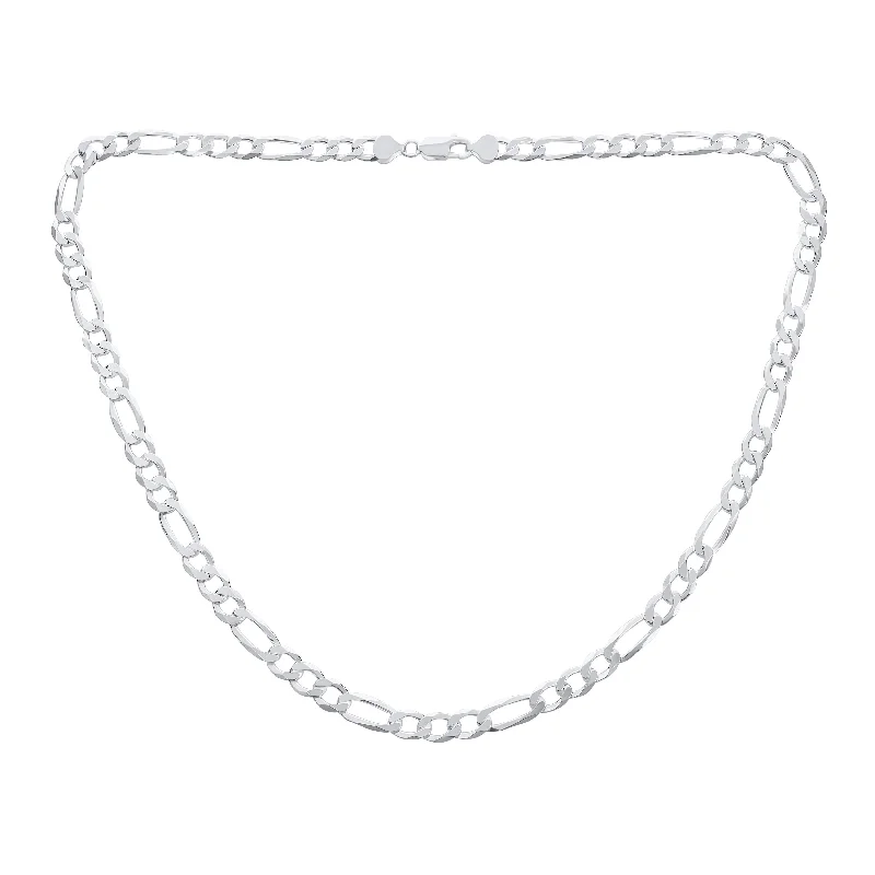 200 Gauge Solid Men's Sterling Silver Figaro Chain Necklace Nickel-Free Italy