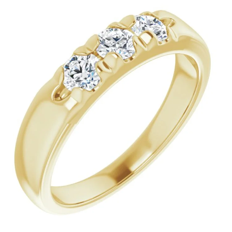 14K Yellow 1/2 CTW Natural Diamond Anniversary Band