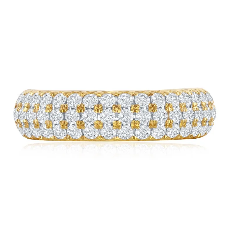 Tripple Row Diamond Band