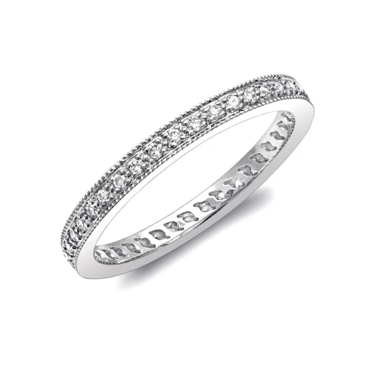 14 KT Wedding band in White Gold