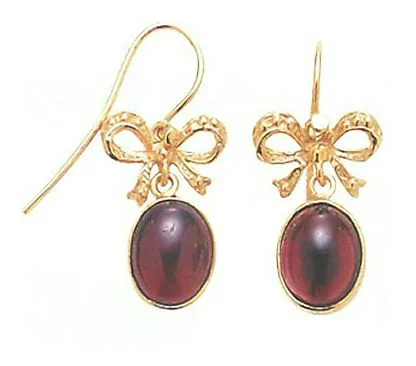 14k Cake Walk Garnet Earrings