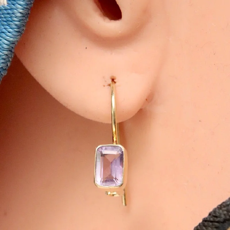 Amethyst Contemporary Drop Earrings