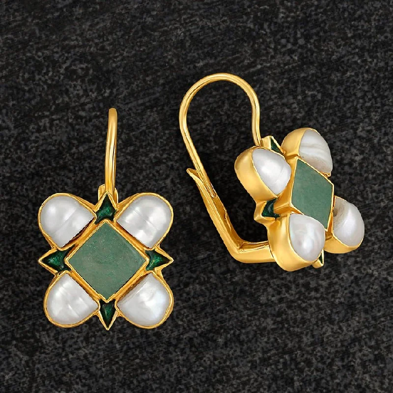 Ariel Aventurine Zirconia and Pearl Earrings