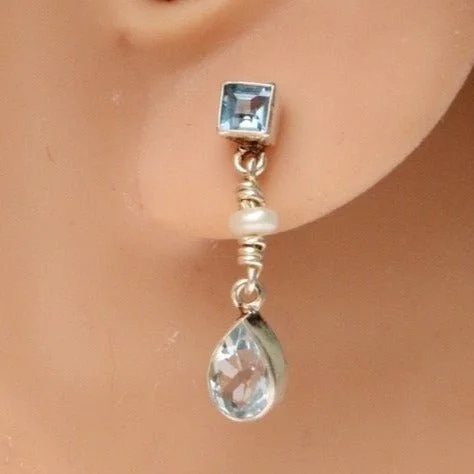 Gwendolyn Goodheart Silver Blue Topaz Earrings