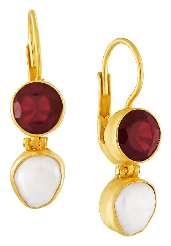 Lamermore Garnet and Pearl Earring