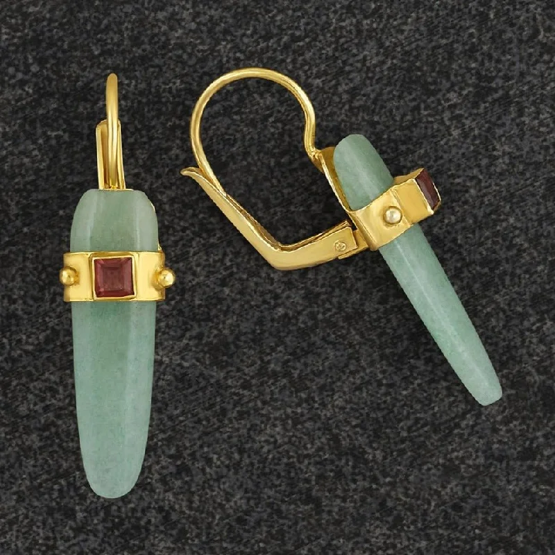 Manhattan Green Deco Aventurine Earrings