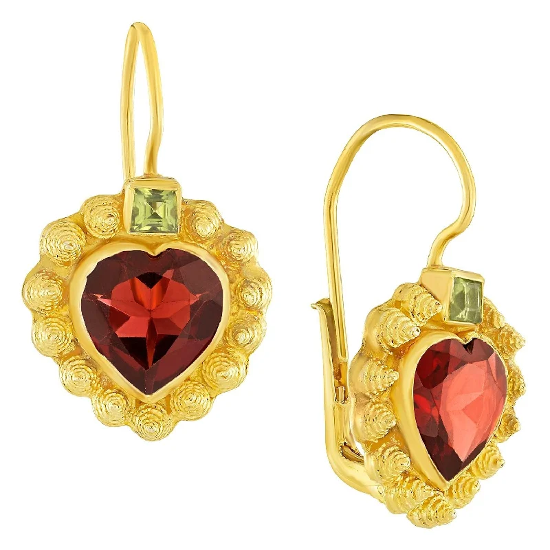 Saint Valentine's Garnet Earrings