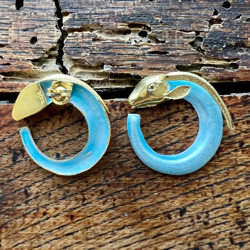 Vintage Laurel Burch Turquoise Homeric Antelope Earrings