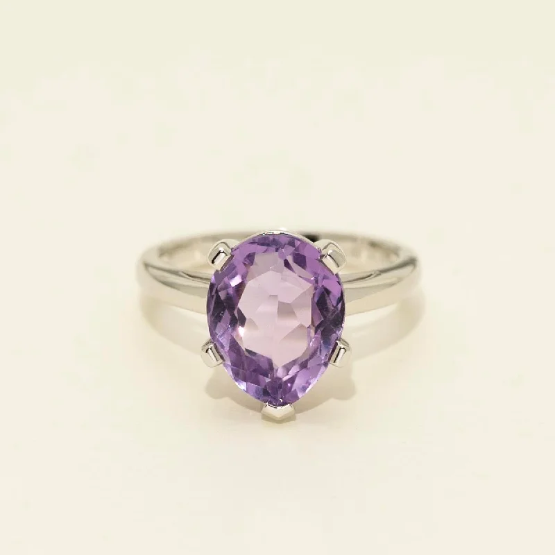 Amethyst Ring in 14kt White Gold