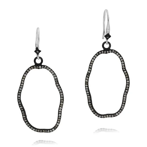 ARMENTA New World Organic Oval Diamond Earrings