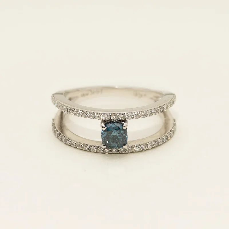 Blue Diamond Fashion Ring in 14kt White Gold (3/4ct tw)