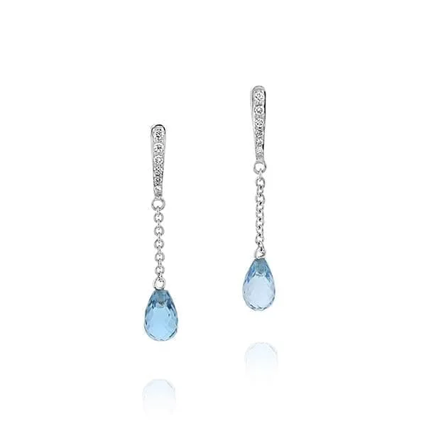 Blue Topaz & Diamond Fashion Earrings