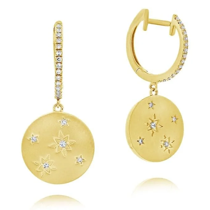 Diamond Celestial Disc Earrings