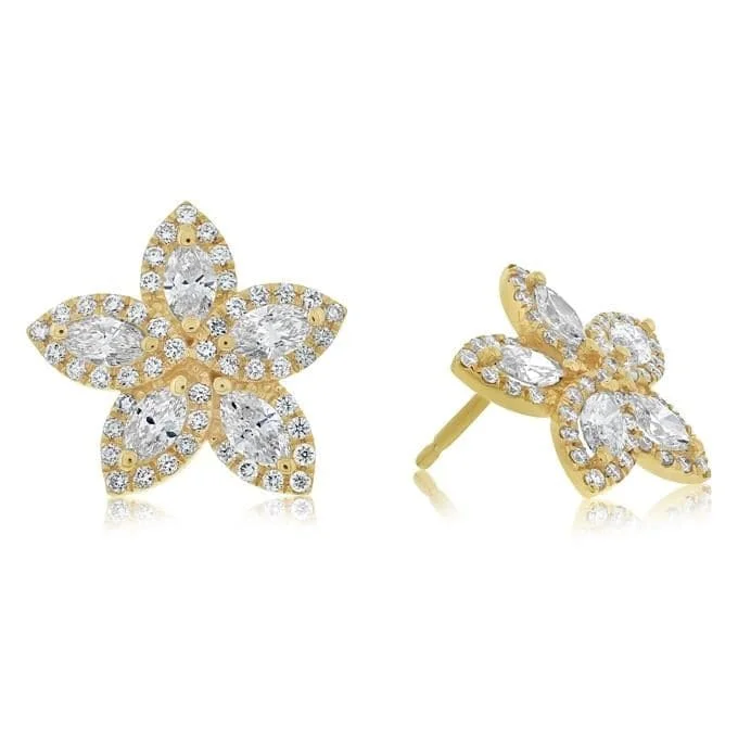 Diamond Flower Earrings